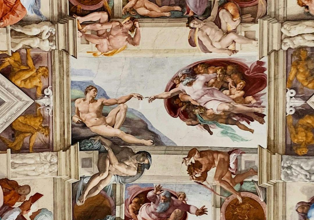 Sistine Chapel Ceiling Frescoes in Vatican City